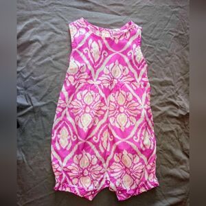 Carter's Baby Girl Size 9 Months 100% Cotton Sleeveless Pink One Piece Romper